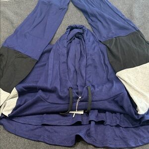 Stylish Blue and Black Hoodie 2X